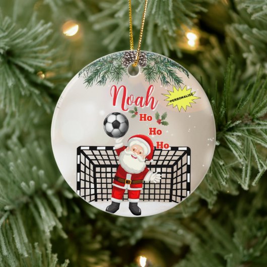 Soccer Santa Ornament Sport Ornament (Boom)