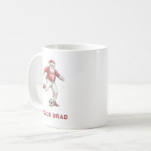 Soccer Santa Personalized Christmas Koffiemok (Voorkant links)