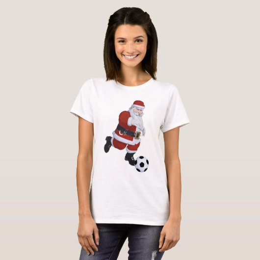 Soccer Santa Tee Shirt (Voorkant volledig)