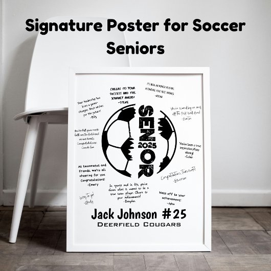 Soccer Senior Night Poster voor handtekeningen