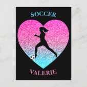 Soccer Sequins Heart Briefkaart (Voorkant)