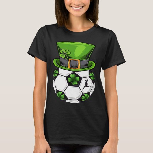 Soccer Shamrock Leprechaun St Patricks Day Boys Ki T-shirt (Voorkant)