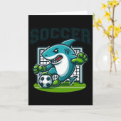 Soccer Shark Playing Soccer Kaart (Gele Bloem)