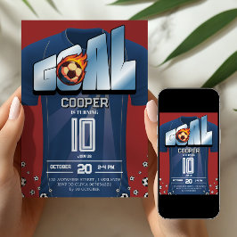 Soccer Shirt Birthday Party Invitation Kaart
