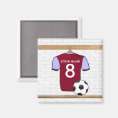  Soccer Shirt (claret and blue) Magnet (Voorkant / Achterkant)