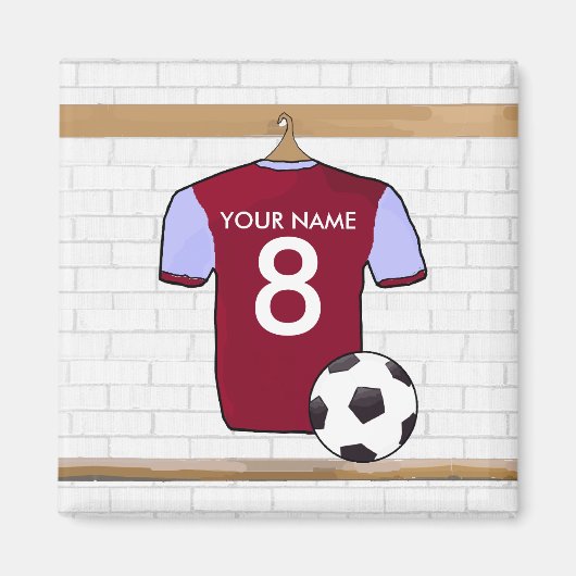  Soccer Shirt (claret and blue) Magnet (Voorkant)