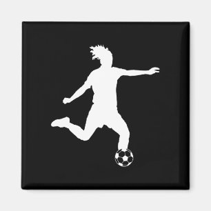 Soccer Silhouette Magnet Black
