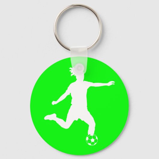 Soccer Silhouette Sleutelhanger Green (Voorkant)