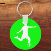 Soccer Silhouette Sleutelhanger Green (Voorkant)