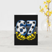 Soccer Six Seven 67 Funny Gen Alpha Meme  Kaart (Gele Bloem)