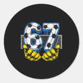 Soccer Six Seven 67 Funny Gen Alpha Meme  Ronde Sticker (Voorkant)