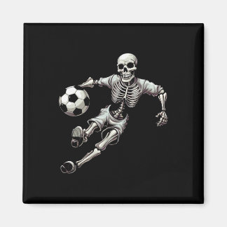 Soccer Skeleton Playing Soccer Halloween Skull Lov Magneet