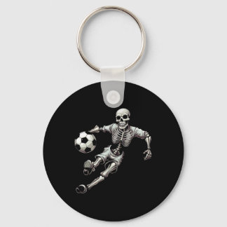 Soccer Skeleton Playing Soccer Halloween Skull Lov Sleutelhanger