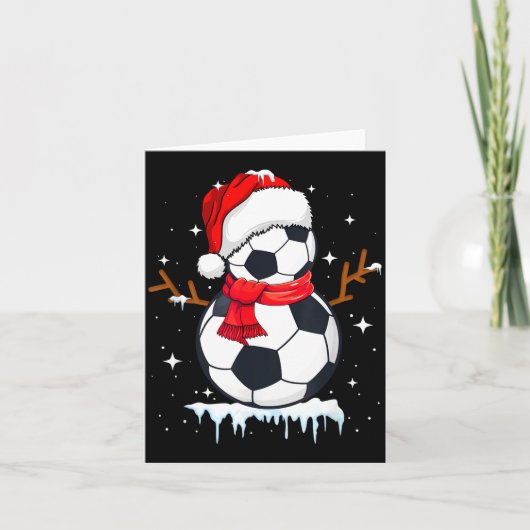 Soccer Snowman Apparel, Funny Santa Christmas Men  Kaart (Voorkant)