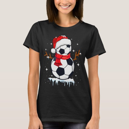 Soccer Snowman Apparel, Funny Santa Christmas Men  T-shirt (Voorkant)