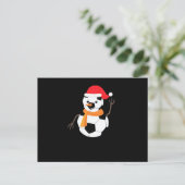 Soccer Snowman Feestdagenkaart (Staand voorkant)