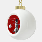 Soccer Snowman Keramische Bal Ornament (Rechts)