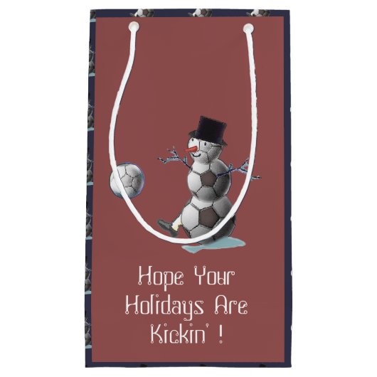 Soccer Snowman Kerstmis Klein Cadeauzakje (Voorkant)