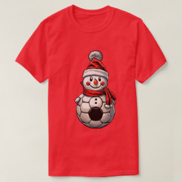 Soccer Snowman Kerstmis T-shirt