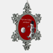Soccer Snowman Tin Sneeuwvlok Ornament (Links)