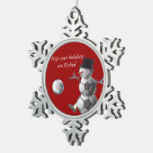 Soccer Snowman Tin Sneeuwvlok Ornament (Rechts)