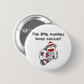 Soccer Sock Monkey Ronde Button 5,7 Cm (Voorkant /achterkant)