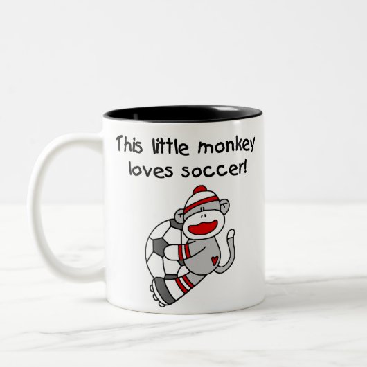 Soccer Sock Monkey Tweekleurige Koffiemok (Links)