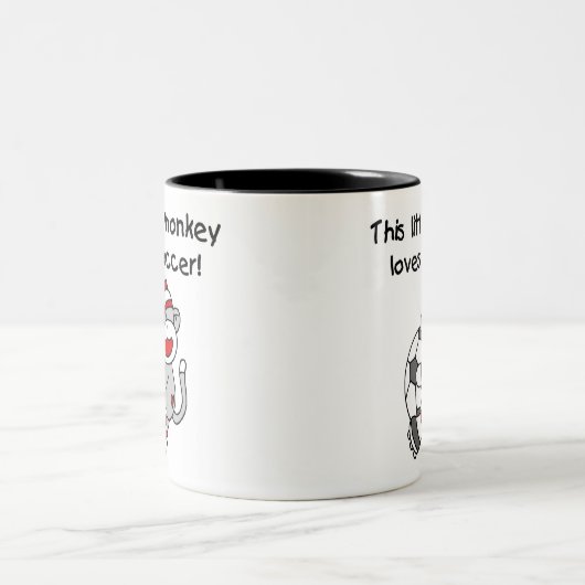 Soccer Sock Monkey Tweekleurige Koffiemok (Center)