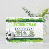 SOCCER SPLASH Bar Mitzvah Uitnodiging (Staand voorkant)