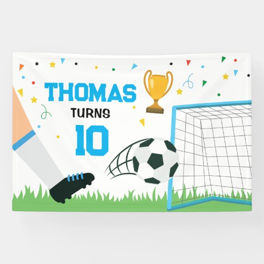 Soccer Sport Birthday backdrop banner (Horizontaal)