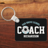Soccer Sport Coach - Blauw en zwart Sleutelhanger (Achterkant)