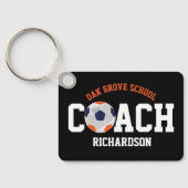 Soccer Sport Coach - Oranje en blauw Sleutelhanger (Achterkant)