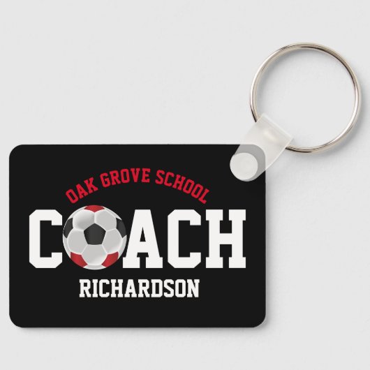 Soccer Sport Coach - Rood Sleutelhanger (Voorkant)