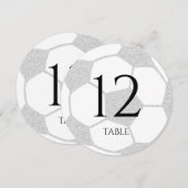 Soccer Sport Silver Table Number Kaart (Voorkant / Achterkant)
