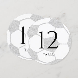 Soccer Sport Silver Table Number Kaart