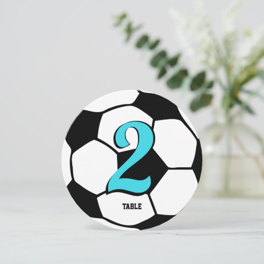 Soccer Sport Table Number Kaart (Staand voorkant)