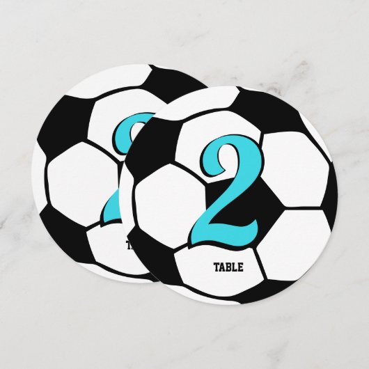 Soccer Sport Table Number Kaart (Voorkant / Achterkant)