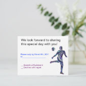 Soccer Sports Bar Mitzvah Uitnodiging Joods ANTWOO (Staand voorkant)