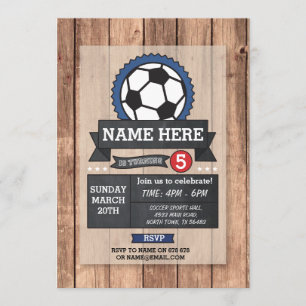 Soccer Sports Party Football Ball Birthday Invite Kaart