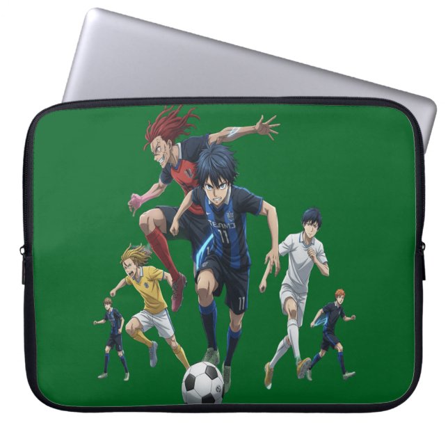 Soccer Squad Laptop Sleeve – Cartoon Action (Voorkant)