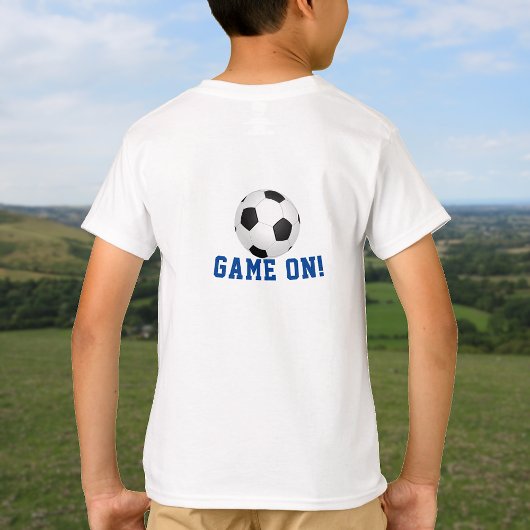 Soccer star add name and caption double-sided t-shirt