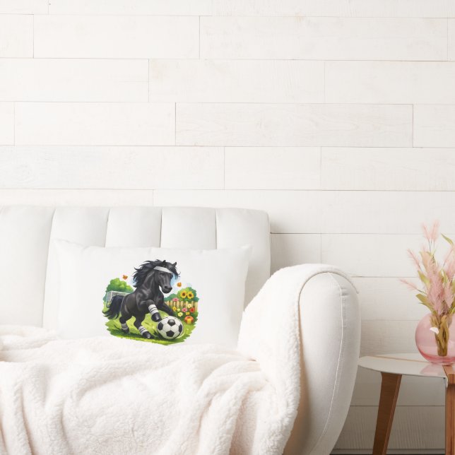 Soccer Star Black Horse Cute Garden Sticker Kussen (Bank)