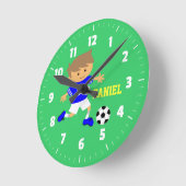 Soccer Star Boy, Football Theme for Boys slaapkame Ronde Klok (Hoek)