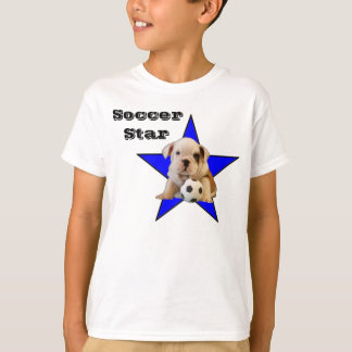 Soccer Star Bulldog Puppy Light T-Shirt