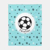 Soccer Star Cute Sporty Girls Gift Personalized Fleece Deken (Voorkant)