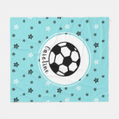 Soccer Star Cute Sporty Girls Gift Personalized Fleece Deken (Voorkant (Horizontaal))