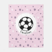 Soccer Star Girls Persoonlijk roze patroon Fleece Deken (Voorkant)