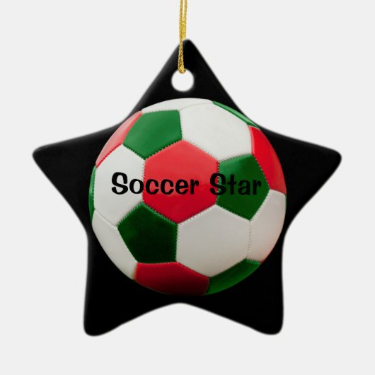 Soccer Star, kerstkleuren, Ornament (Voorkant)