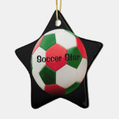 Soccer Star, kerstkleuren, Ornament (Links)
