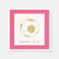 Soccer Star Pink and Gold Personalized Party